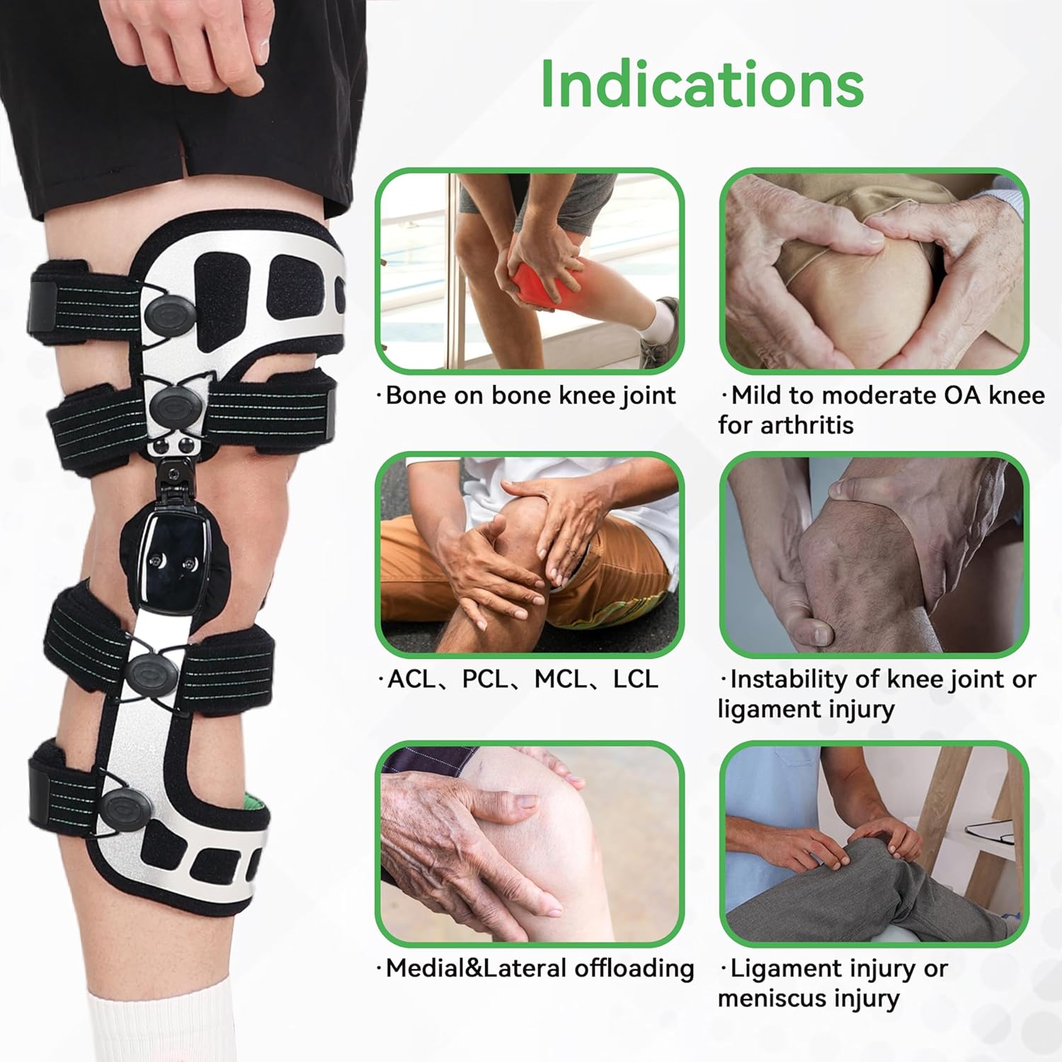 Double OA Knee Brace Booster Instability of Knee Joint or Ligament Injury & Protect Knee