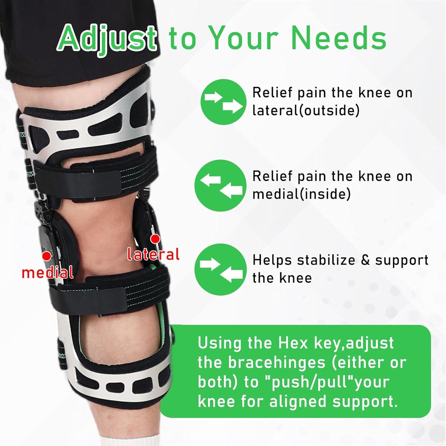 Double OA Knee Brace Booster Instability of Knee Joint or Ligament Injury & Protect Knee