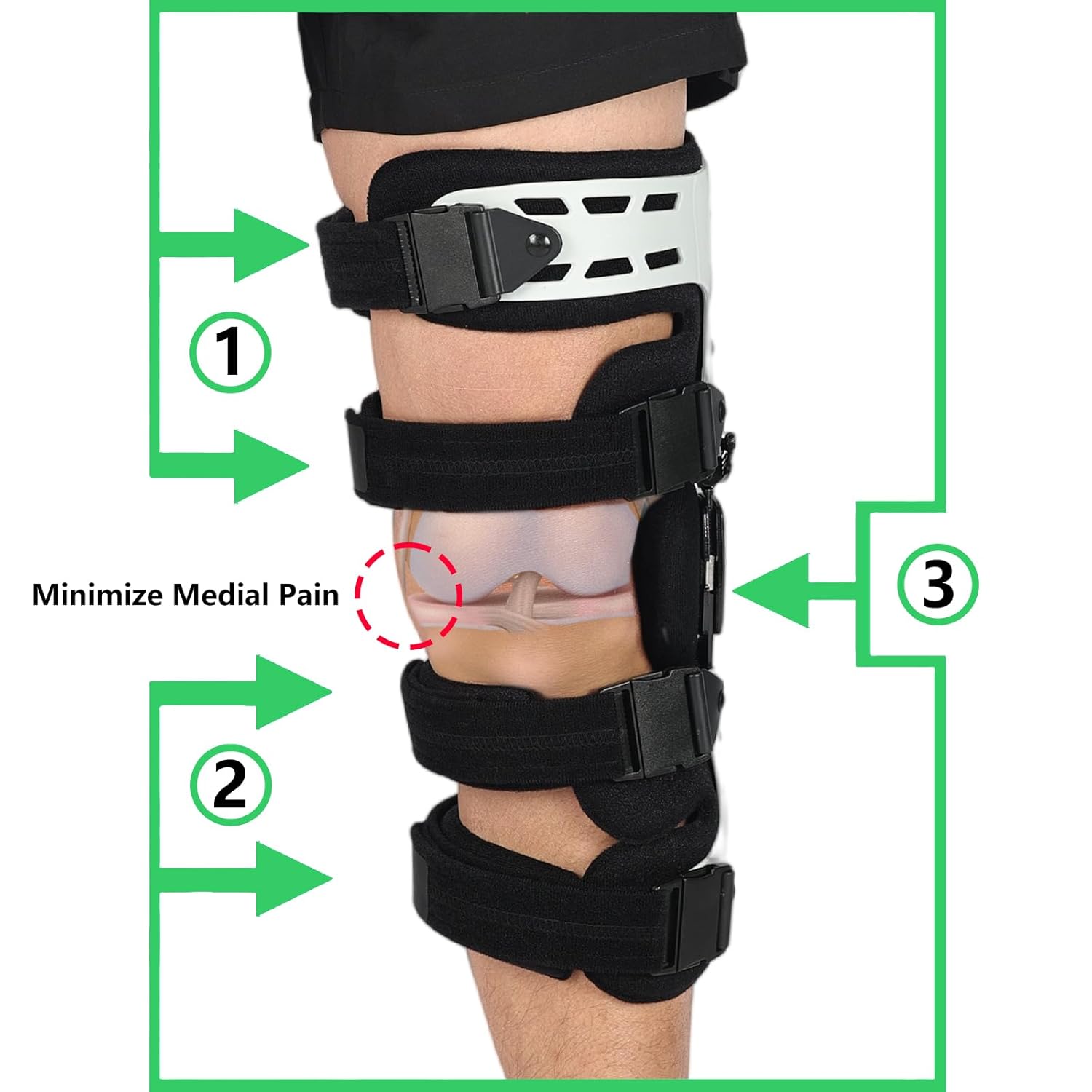 OA Unloader Knee Brace, Adjustable Metal Medial & Lateral Valgus Knee Support