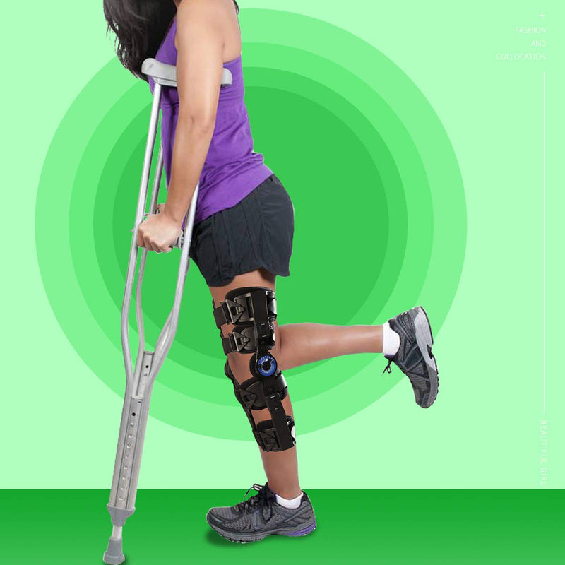 ROM Adjustable Knee Brace Support- Post Op Hinged - Universal Leg